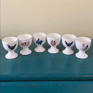 Set of 6 Antique Egg Cups.